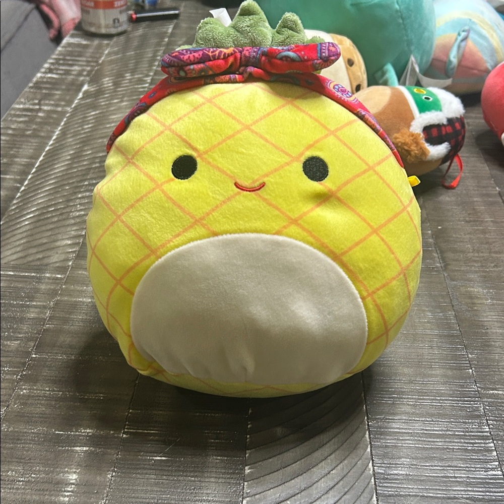 Plush Pineapple Squishmallow with bandana